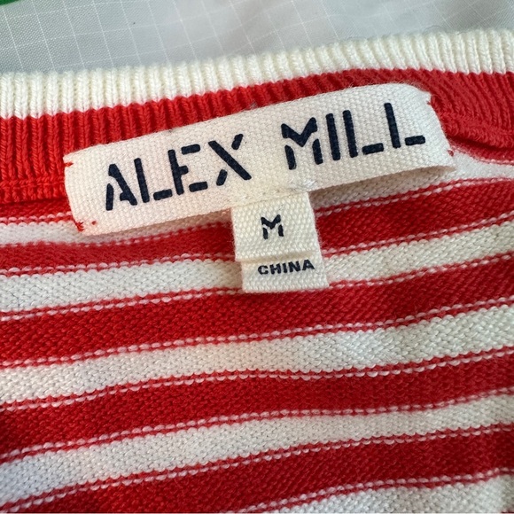 ALEX MILL striped cardigan cotton button up - Picture 2 of 6